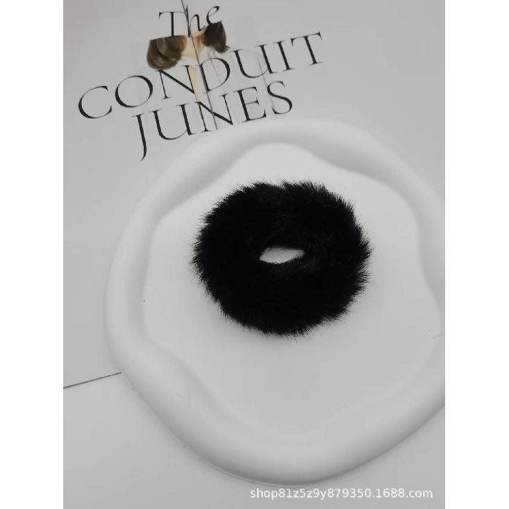 Plush Hair Scrunchies for Women & Kids, Soft Furry Hair Ties, High Ponytail Holder, Autumn Winter Fashion