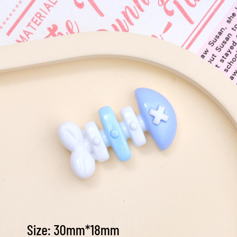Colorful Cartoon Fish Bone Resin Hair Clips & DIY Croc Charms for Kids