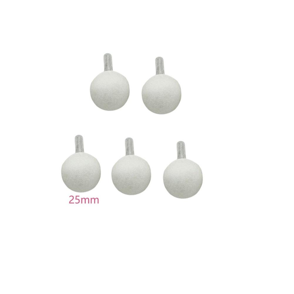 Power Tools Grinding Head Burr Drill Bit Set Carving Ceramic Mounted Point Good Coaxiality 16/20/25/30mm 5PCS Ball Shape