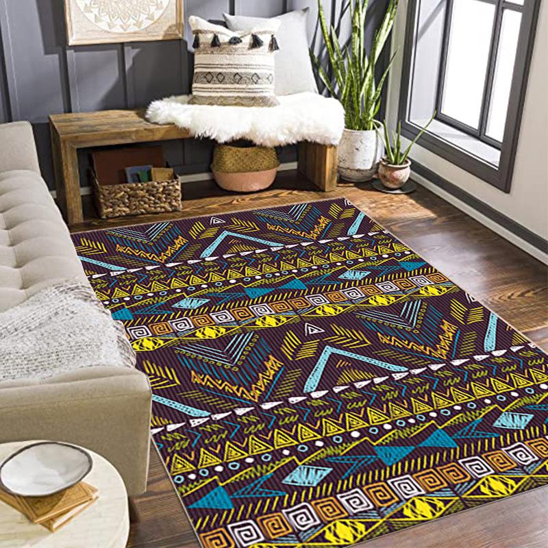 Bohemian Style Carpet Moroccan Ethnic Style Striped Carpet Living Room Coffee Table Sand Covered With Floor Mat