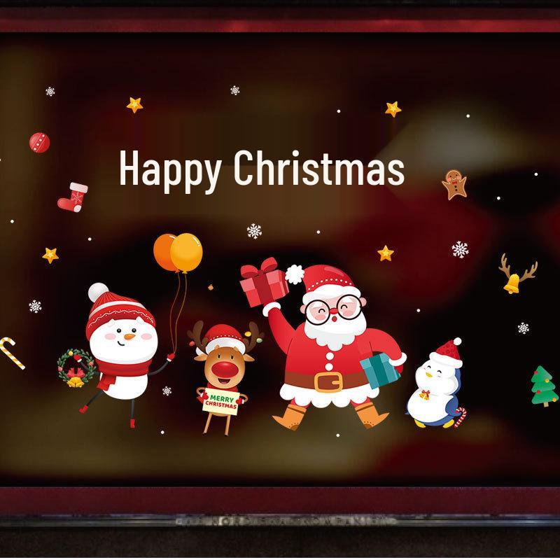 Autocolante Festive de Sărbători: Decor Static pentru Uși și Ferestre de Sticlă pentru Crăciun și Anul Nou