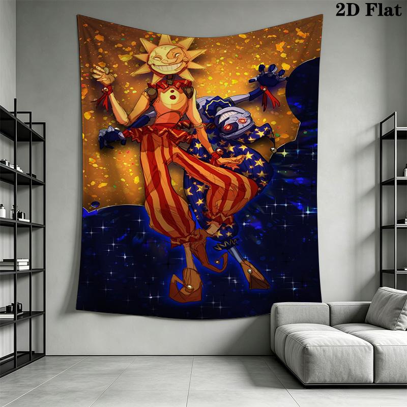 Sun & Moon Jester Anime Print Pattern Home Decor Tapestry, Wall Hanging, Decorative RV Wall Cloth.ZGT0914373