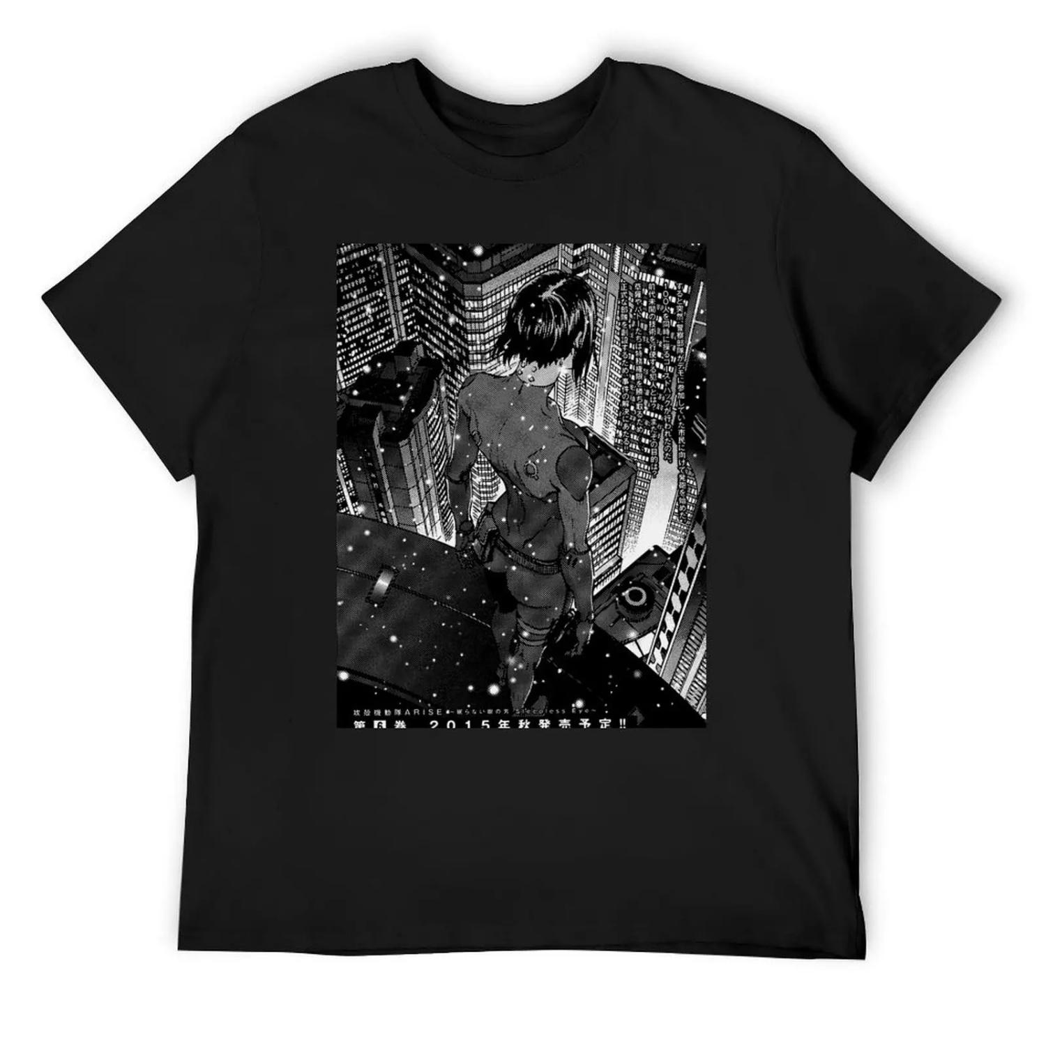 Ghost in the Shell T-Shirt for a boy oversized cute tops black t-shirts for men S