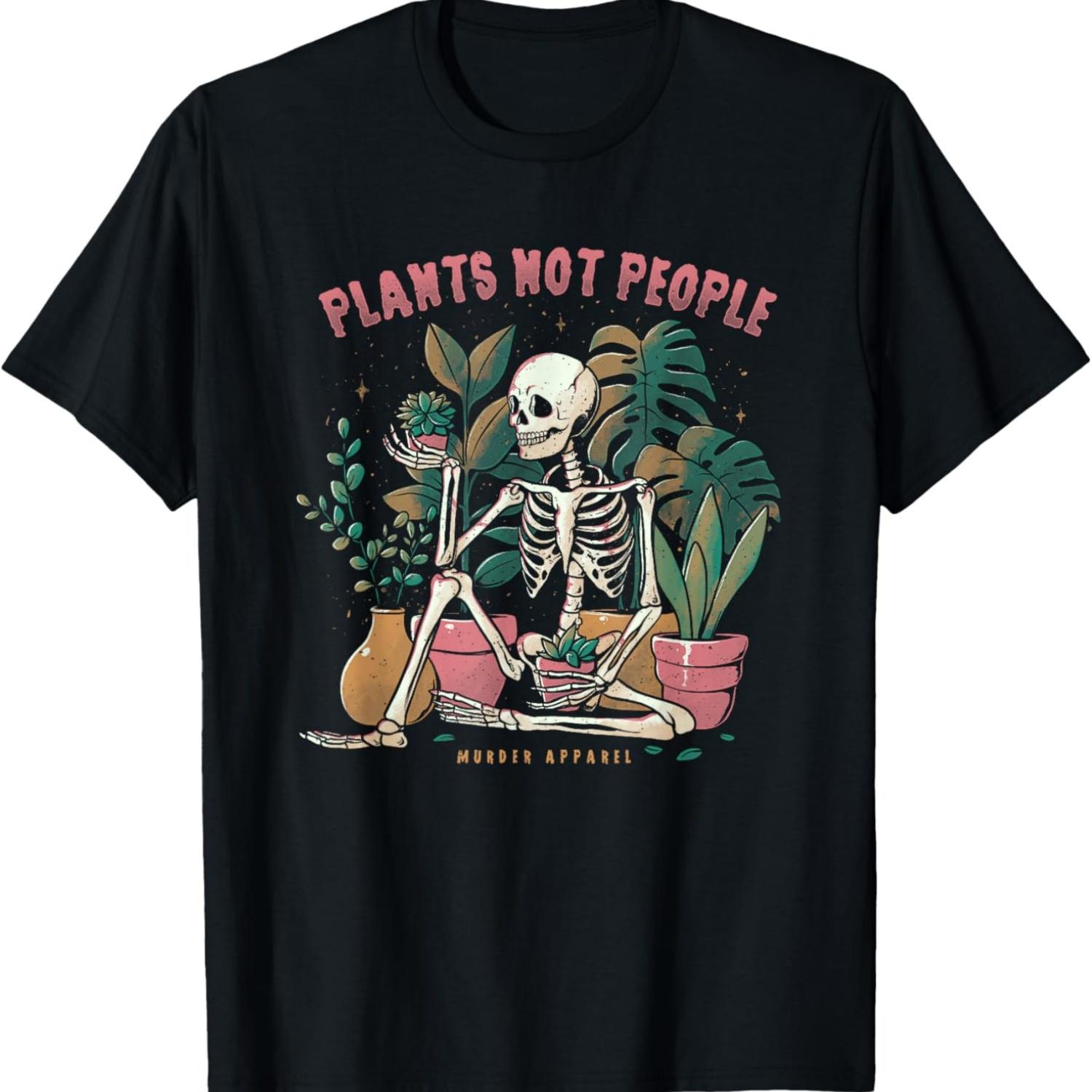 Plants Not People Skeleton T-Shirt S чёрный