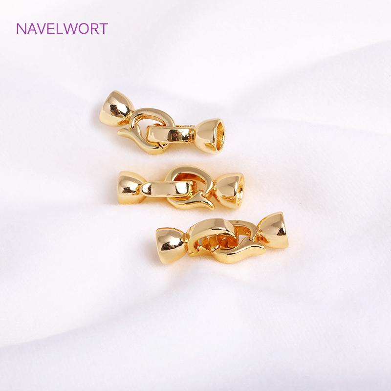 18K Gold Plated Pearl Clasps For Bracelet Making,Inlaid Zircon Brass Connector Clasps For Jewelry,DIY Accessories Wholesale