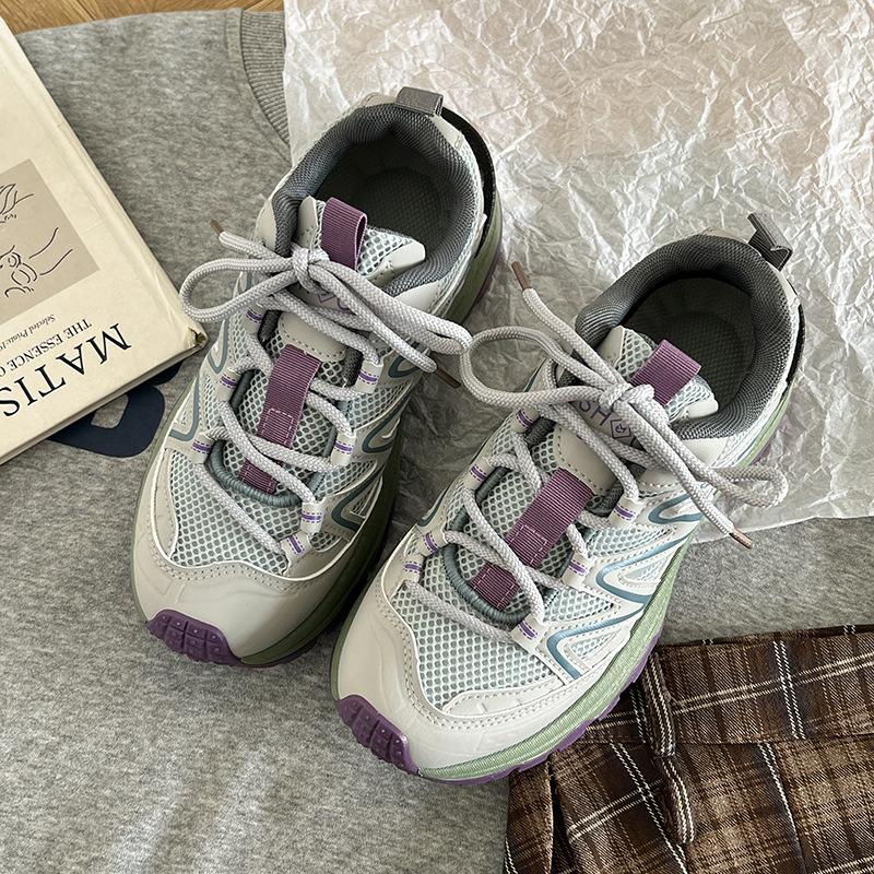 

Trend Internet celebrity retro feet small platform dad shoes women s 2026 new autumn explosion heightening sports shoes 35 серый