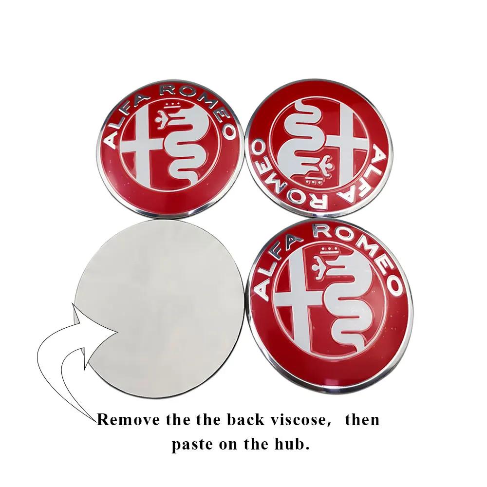 56mm Car Styling Tire Hubcap Sticker Wheel Rim Badge for Alfa Romeo Mito Giulia Giulietta 147 155 156 159 Stelvio 4C Accessories