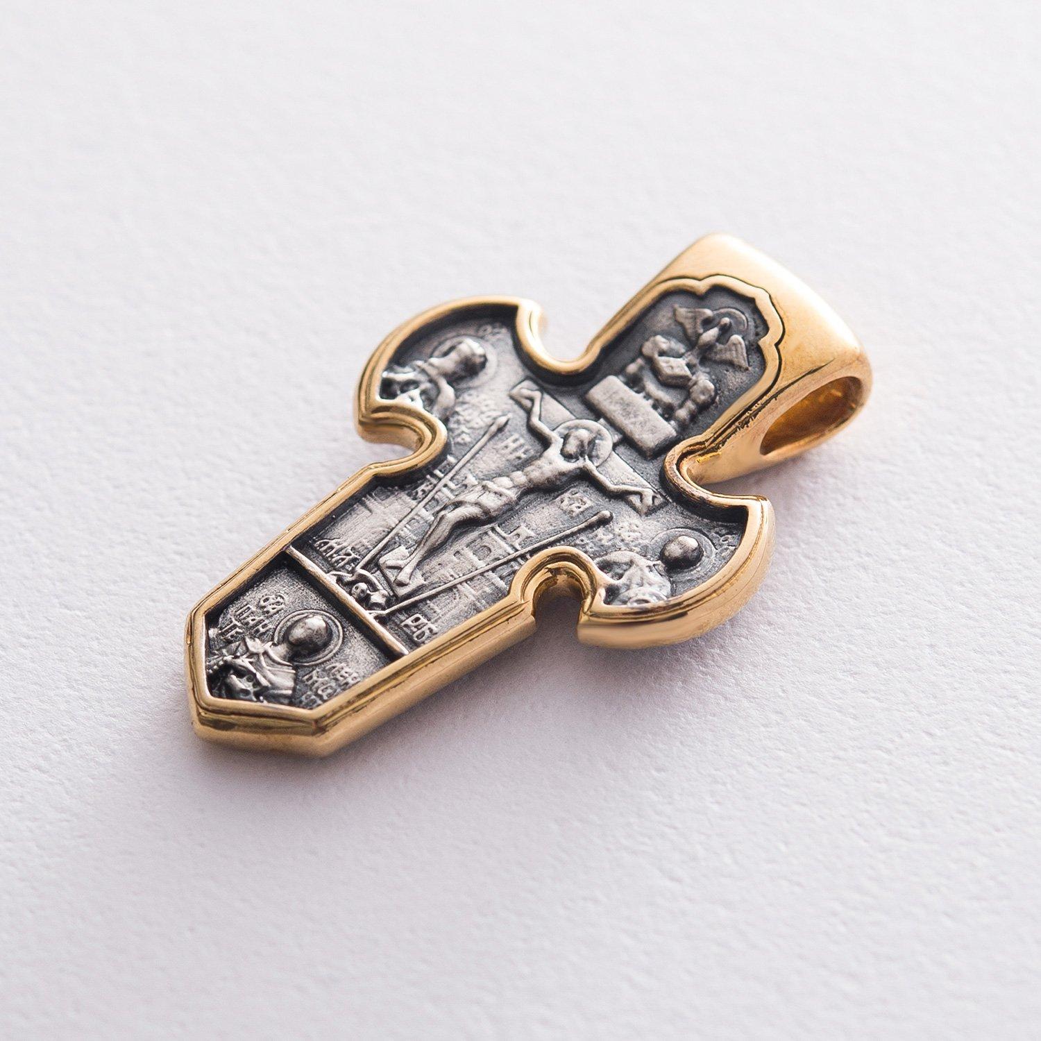 

Срібний хрестик із позолотою Розп яття. Архангел Михайло Oniks срібний