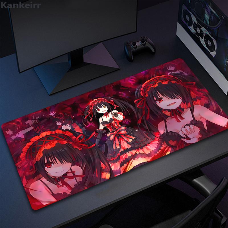 Anime Girl Tokisaki Kurumi Mouse Pad Cartoon Lockedge Large Gaming Pad Computer Gamer Keyboard Desk Mat Mousepad for PC Deskmat