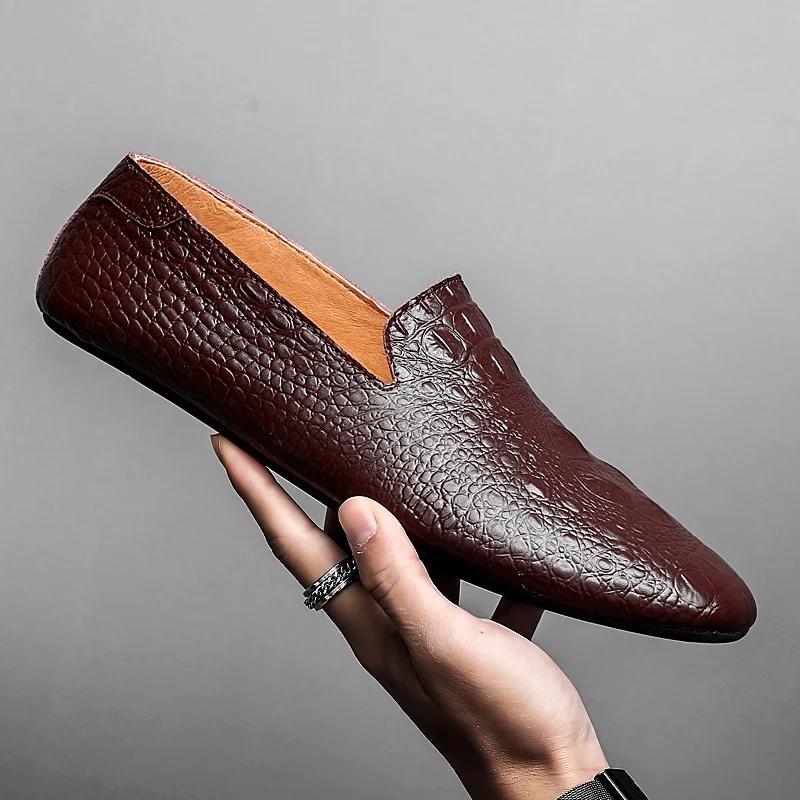 Men Shoes Moccasins Genuine Leather Casual Driving Slip On Shoes Fashion Men Loafers Outdoor Moccasins Italian Shoes for Men L5