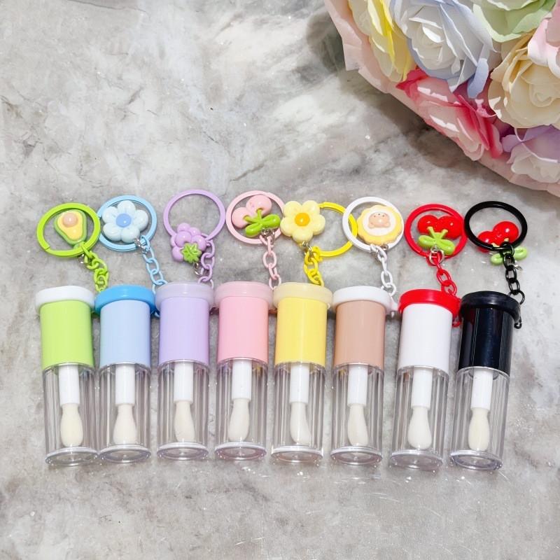 Lip Glaze Bottle With Keychain Big Wand Empty Lipstick Gloss Tube Refillable Liquid Container Bottle Lip Gloss Sample Bottle