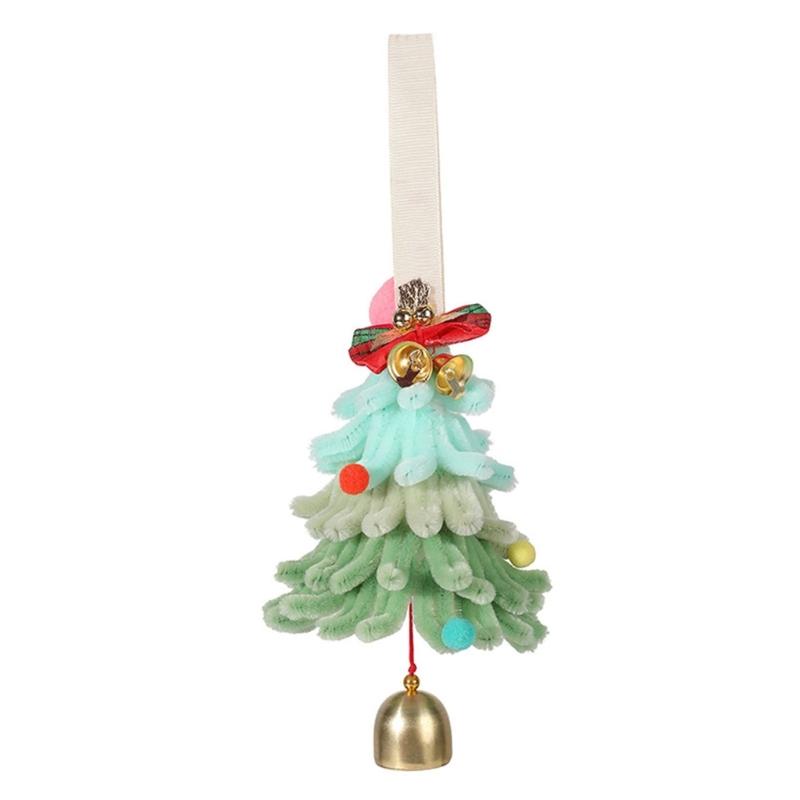 Holiday Tree Decors Ornament, Soft Plush Christmas Tree Hanging Accent With Fabric Loop for Indoor Window and Tree Display