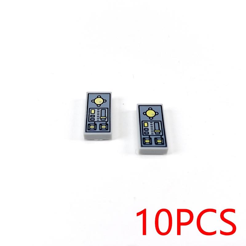 MOC Printed Tile ToyCompatible Brick Accessories Building Blocks City PC Phone Clock Pizza Parts Bricks Children Kids