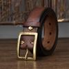 3.2CM Unisex Distressed Leather Belt with Pin Buckle - Vintage Cowhide