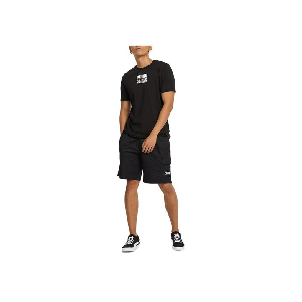 Puma Casual Round Neck Short Sleeve T-Shirt Men Tops Black 855977-01