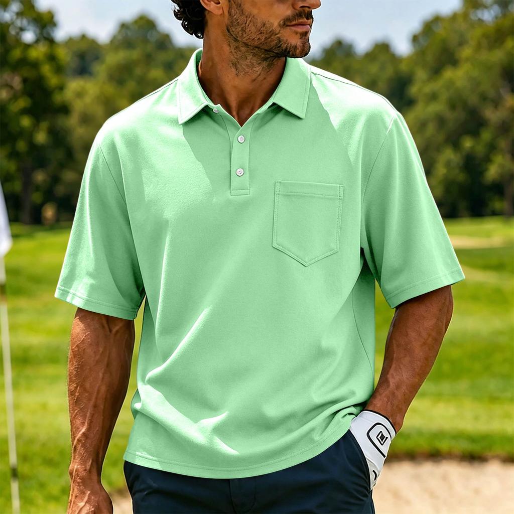 Men's Casual Short Sleeve Button Down Shirt Lightweight Breathable Summer
