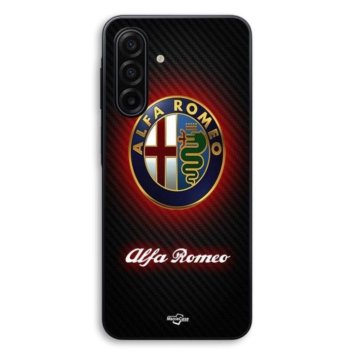 Coque téléphone - MANIACASE - Samsung Galaxy A37 - Noir - Silicone TPU - Logo Alfa Romeo schwarz