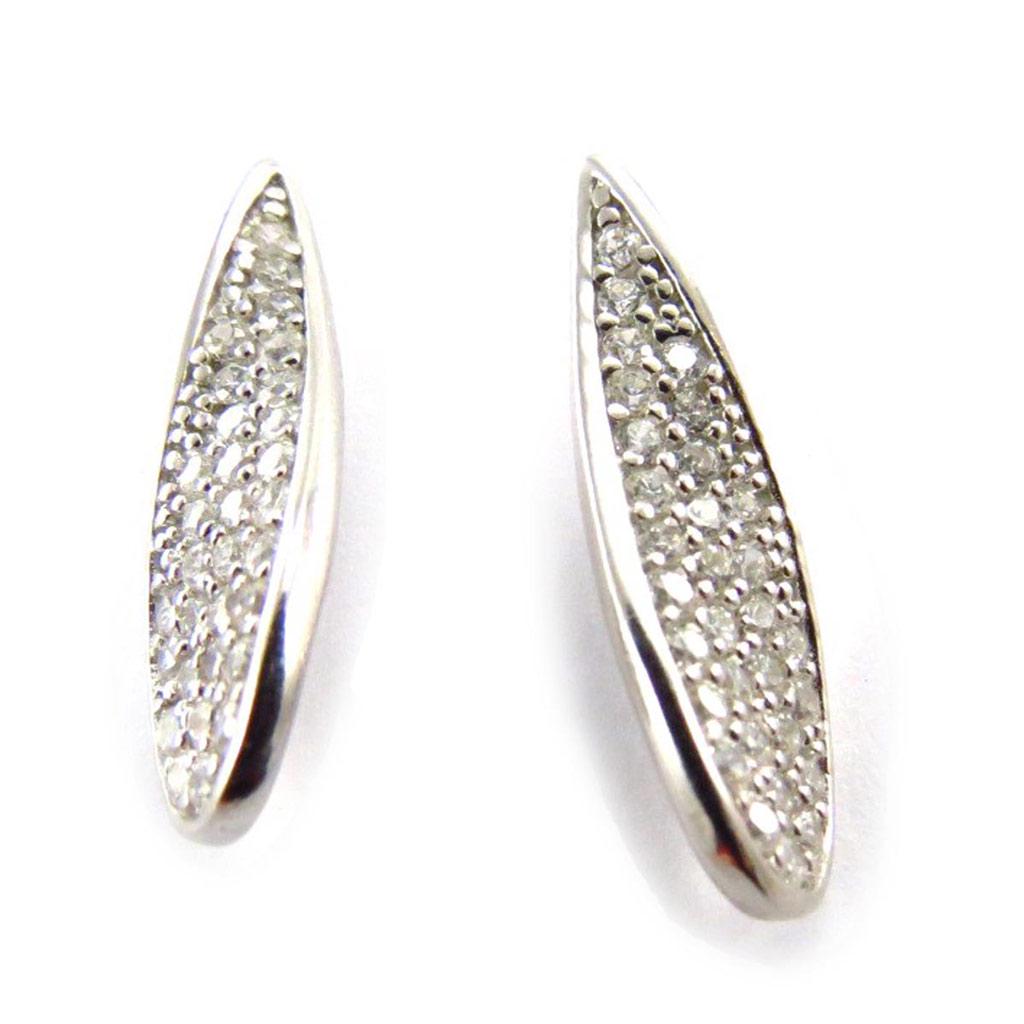 Les Trésors De Lily [J6005] - Silver 'Déesse' Silver Earrings (rhodium-plated) - 23x8 Mm