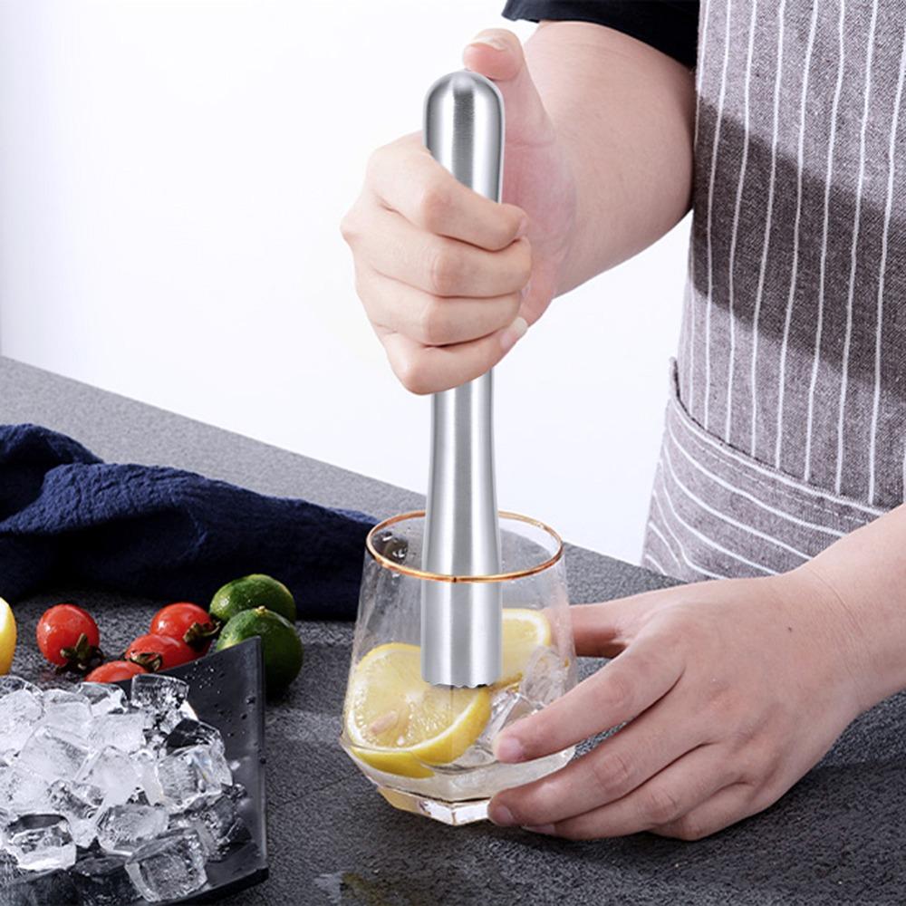 Stainless Steel Stainless Steel Muddler Silver Ice Hammer Professional Ice Crushing Rod Bartender
