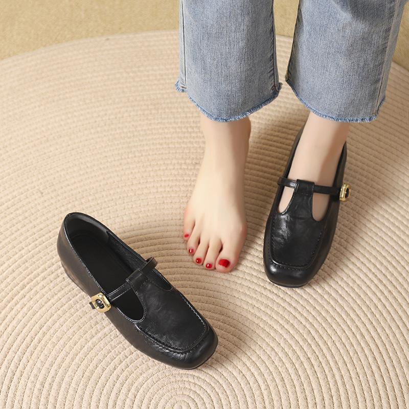 Fashion Mary Jane Retro Forest Style Casual Flat Shoes 2025 New Design Height Increased Women Shoes T-strap Daily Women Shoes