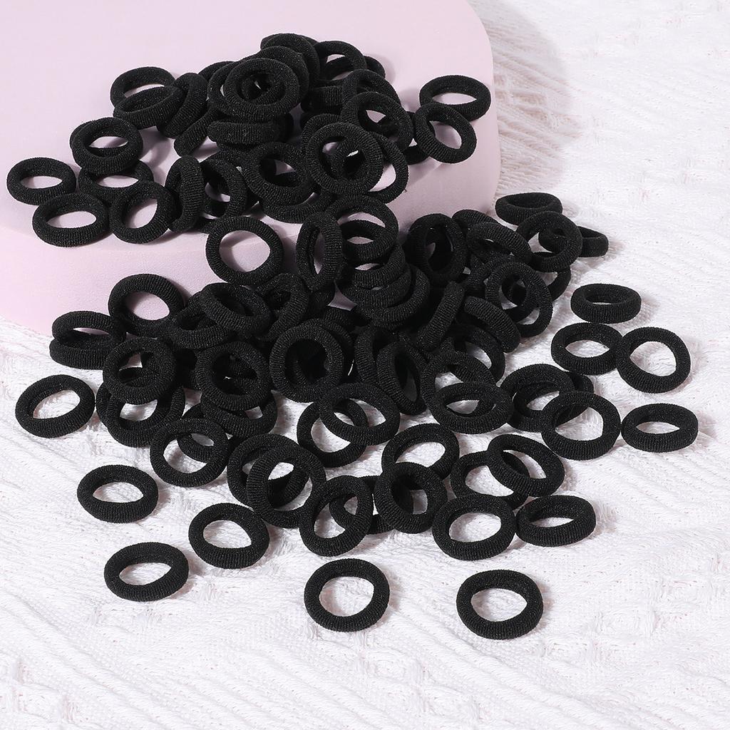 100PCS Colorful Basic Nylon Ealstic Hair Ties for Girls Children Ponytail Hold Scrunchie Rubber Band Kids Basic Hair Accessories