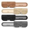 Suede Leather Car Eyeglass Case Non-slip Multi-functional Auto Sun Visor Glasses Holder Automatic Closing Eyewear Clips Car