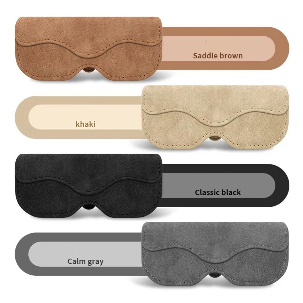 Suede Leather Car Eyeglass Case Non-slip Multi-functional Auto Sun Visor Glasses Holder Automatic Closing Eyewear Clips Car