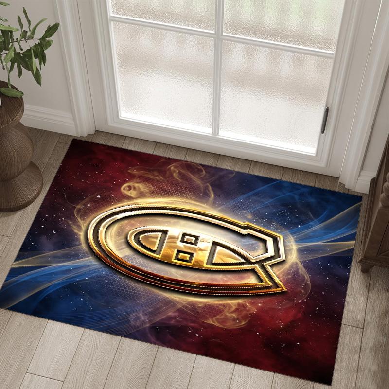 Montreal Canadiens Design Crystal Velvet Carpet Cozy Non?Slip Printed Rug For Bedroom Living Room Entrance