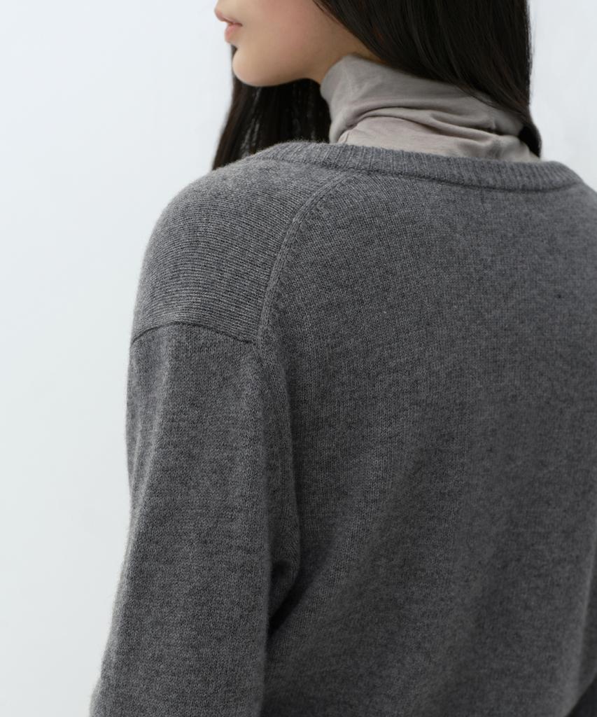MUSINSA STANDARD WOMAN [Victoria Wool] Women'S V-Neck Knit [Heather Grey]