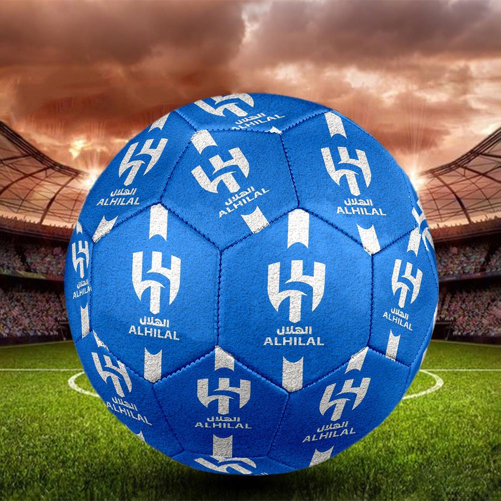 Al-Hilal Club di Calcio Saudita Pallone da Calcetto Indoor Taglia 5 Colorato Per Tutte le Età Cucito a Macchina PVC Pronto per la Competizione Resistente Alto Rimbalzo
