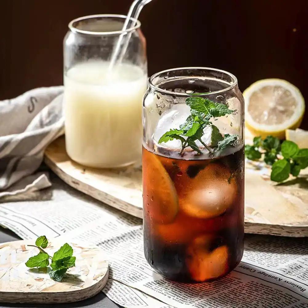 550ml/350ml Bubble Tea Cup Glass Cup Glasses With Lid And Straw Beer Mug Drinkware Cute Coffee Mug Milk Cups Kawaii Boba Cup