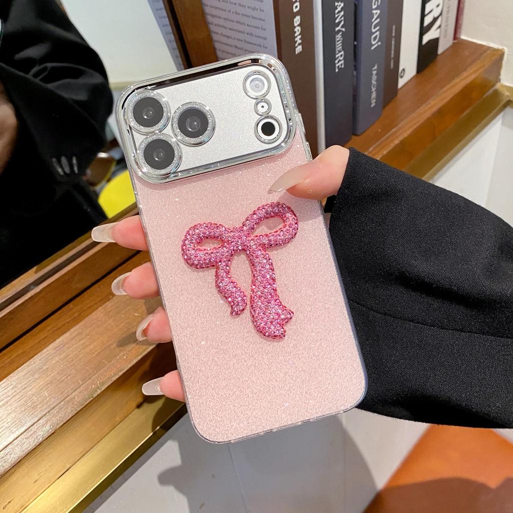 Elegant Diamond Bow Sparkling Case for iPhone 17 Series & 16 Pro Lens