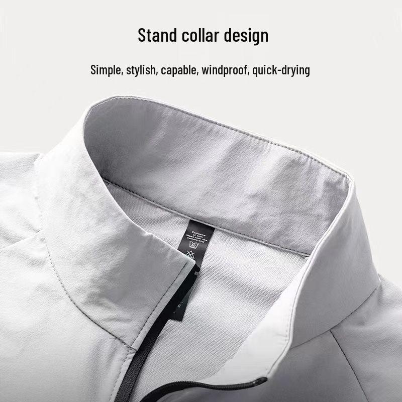 Pánská rychleschnoucí běžecká souprava na zip - Tričko s dlouhým rukávem a mikina pro zimní ranní atletický trénink