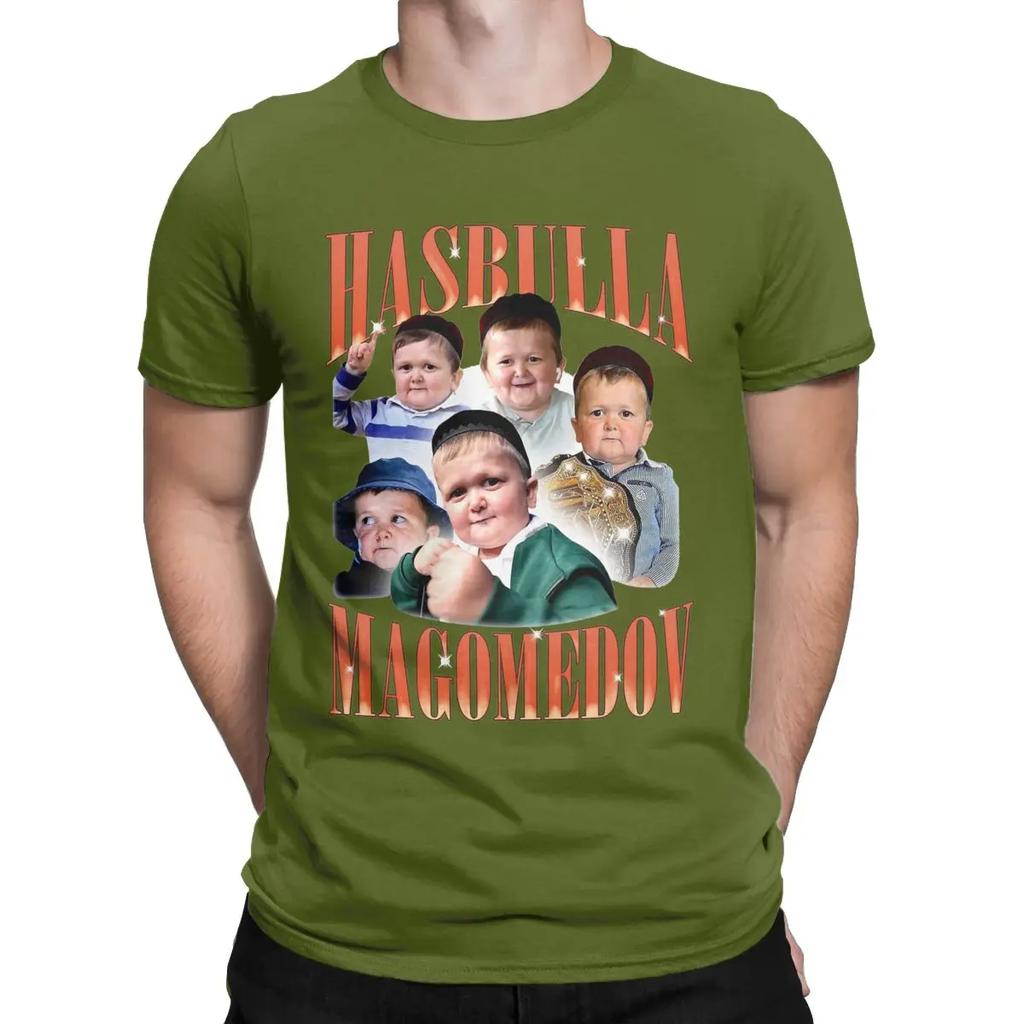 Men's Magomedov Vintage Homage Funny T Shirts Hasbulla Khabib Pure Cotton Tops Short Sleeve Round Collar Tee Shirt T-Shirt
