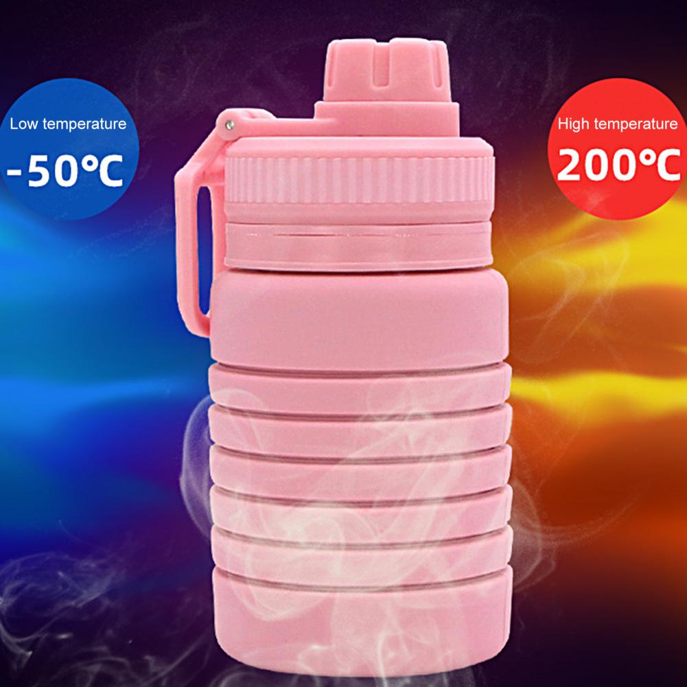 750ML Durable Silicone Folding Water Bottle Lightweight Folding Water Bottle BPA Free Sports Folding Bottle for Outdoor