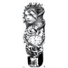 Waterdichte tattoo stickers voor de hele arm: Jezus, Maagd Maria, Kroon, Leeuw-ontwerp