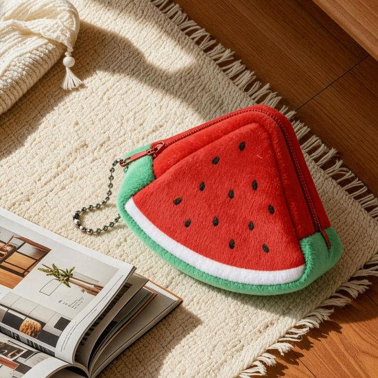 Plush Coin Purse Cute Wallet Small Coin Pouch Mini Change Purse Case Fruit Zipper