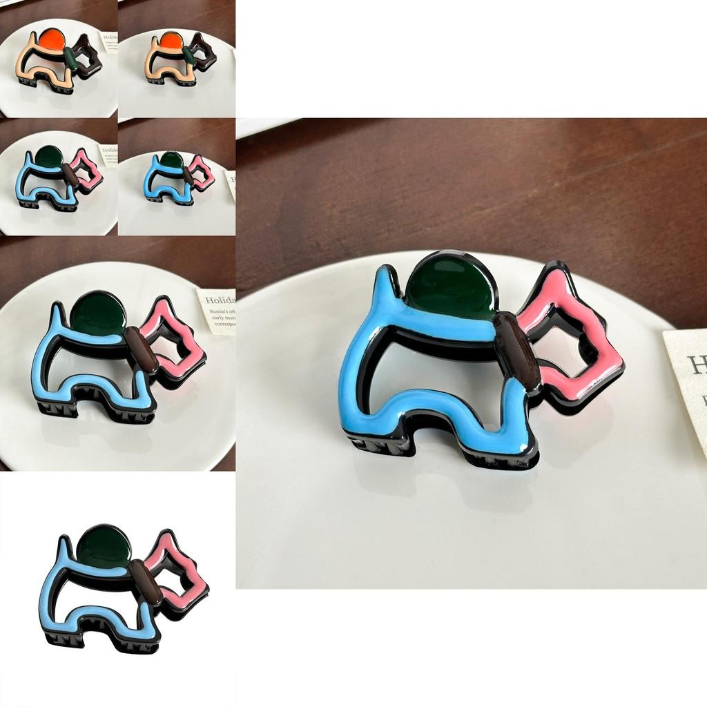 Fashionable Plastic And Resin Dog Hair Claw Clip In Chic Macaron Shades