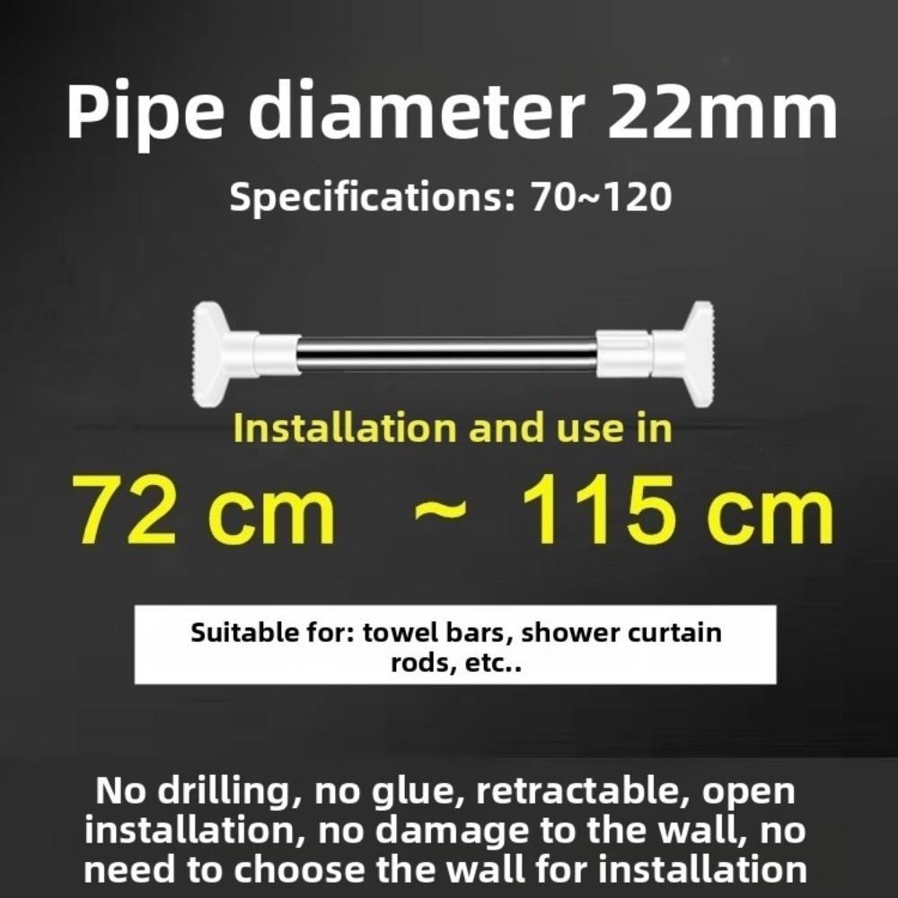 Steel Telescopic Rod Punch-Free Clothes Rail Hanger Durable Shower Curtain Rod  Household