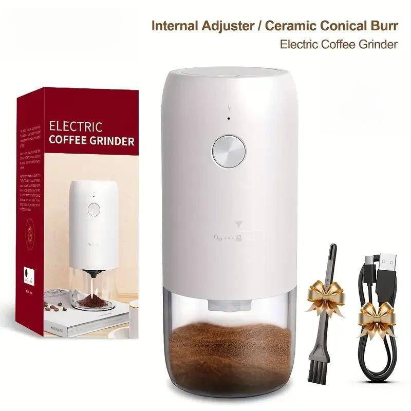 Multifunctional Powder Grinder Rechargeable Small Coffee Beans Mill Grinding Machine Portable Electric Burr Coffee Grinder