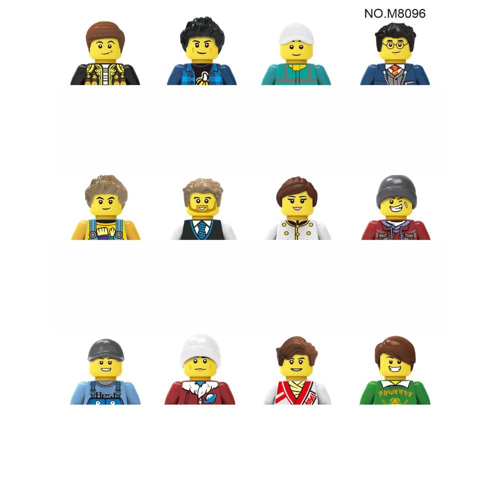 Stadsfiguren Actiefiguren Bouwstenen Politieagent Leraar Brandweerman Beroep Mini Figuur Poppen Stenen Set Kinderspeelgoed