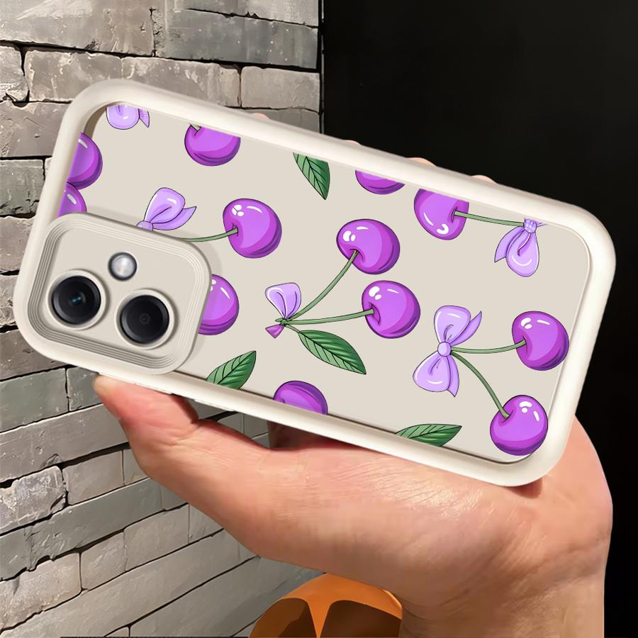 Case for Xiaomi Poco F8 C51 C61 X3 Pro C50 X3 NFC Phone Cover Cartoon Purple Cherry
