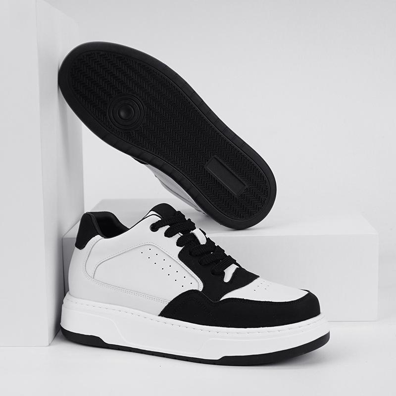 Schwarz-weiße Panda-Herrenschuhe sind atmungsaktiv und leicht, und 7 cm dicke Plateauschuhe sind modische und vielseitige Herren-Sportschuhe.
