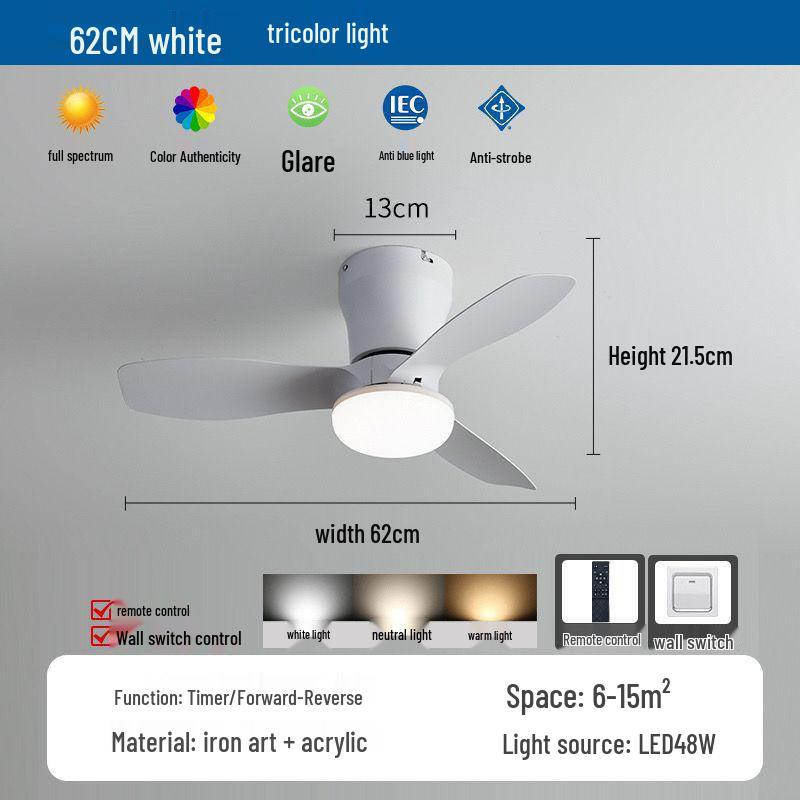 

Nordic Minimalist Ceiling Fan with Variable Frequency Chandelier for Living Room and Bedroom