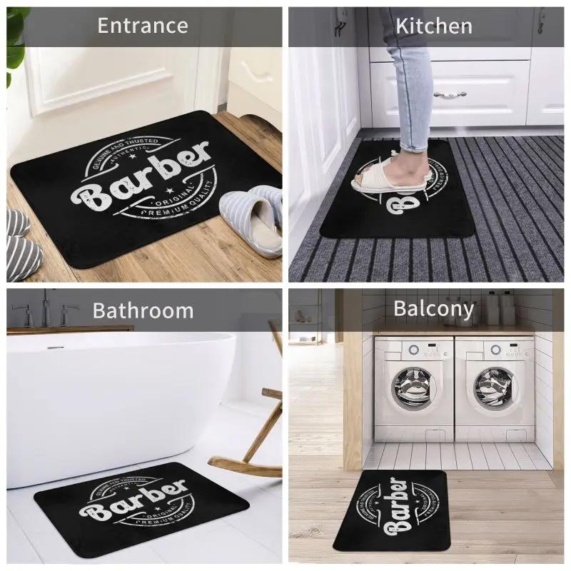 Retro Best Barber Distressed Logo Front Floor Door Entrance Mat Indoor Hairdresser Hairstylist Kitchen Bath Doormat Carpet Rug
