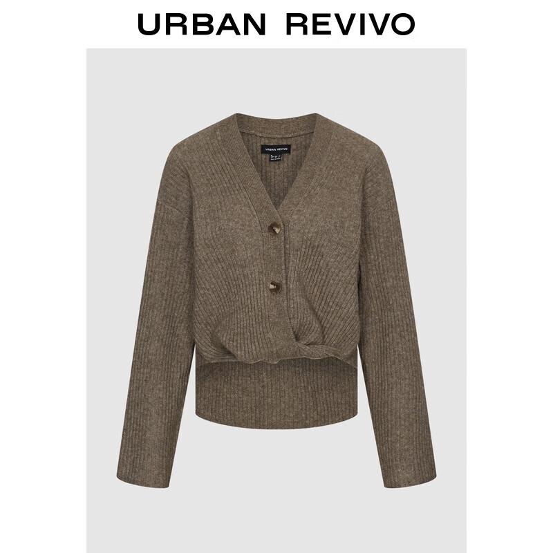 UR Women s Casual Twist V-Neck Knitted Cardigan S