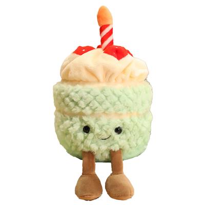 Birthday Cake Plush Toy for Girls Lovely High Resilience PP Cotton Cartoon Plush Toy for Weddings
