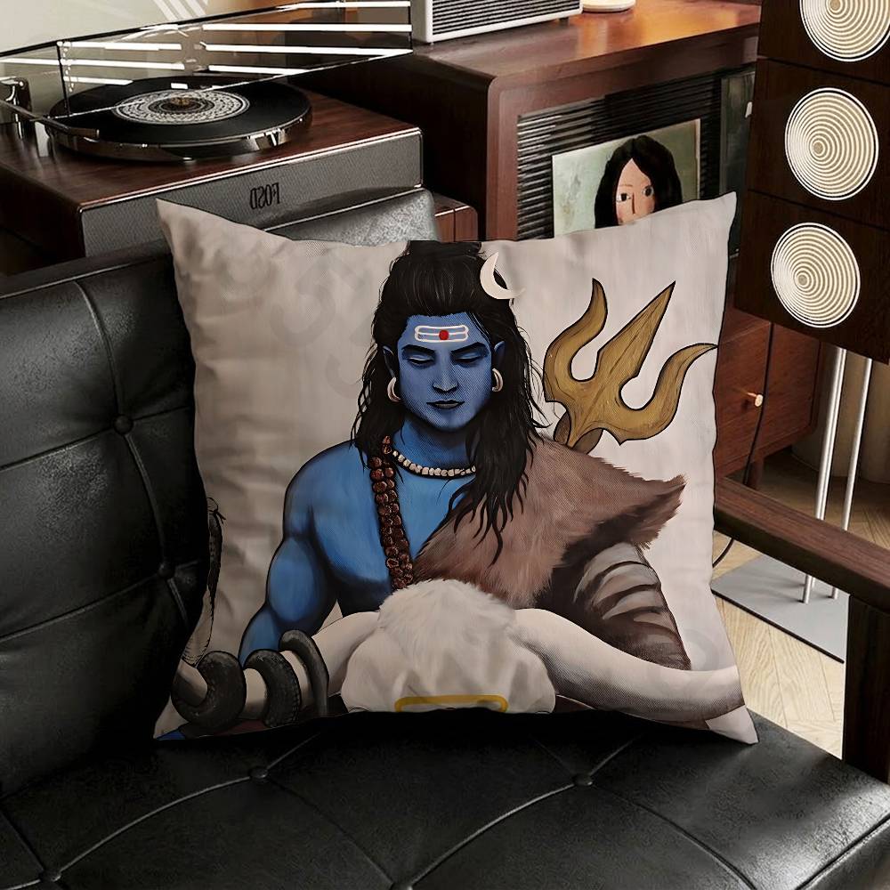 India Art Lord Shivasjpg pillowcase casual style decoration suitable for home decoration (excluding pillow core)