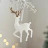 Christmas Tree Hanging Pendants Glitter White Deer Ornaments Xmas Elk  Christmas Decor for Home Kids Toy New