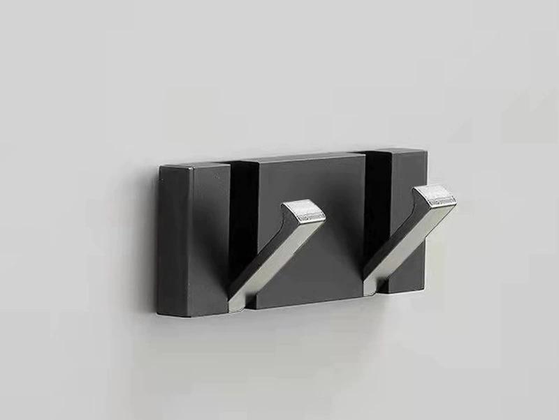 Black Towel Hanger  Robe Hook Folding Clothes Hook Black Gold Clothes Rack Hanger Aluminum Kitchen Hook Door Hanger Wall Mounted